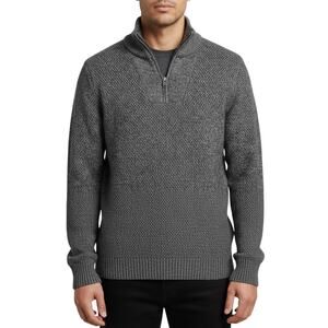 Alesbury 1/4 Zip Sweater Gray Knit Pullover Men Size Medium NWOT